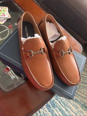 Cole Haan Tan Leather Bit Loafers